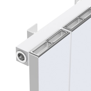 380mm (w) x 1800mm (h) "Tower" Single Panel White Vertical Aluminium Radiator (4 Extrusions)