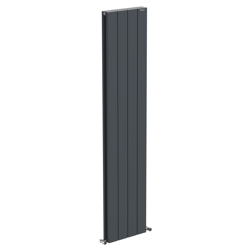 380mm (w) x 1800mm (h) "Tower" Double Panel Anthracite Vertical Aluminium Radiator (8 Extrusions)