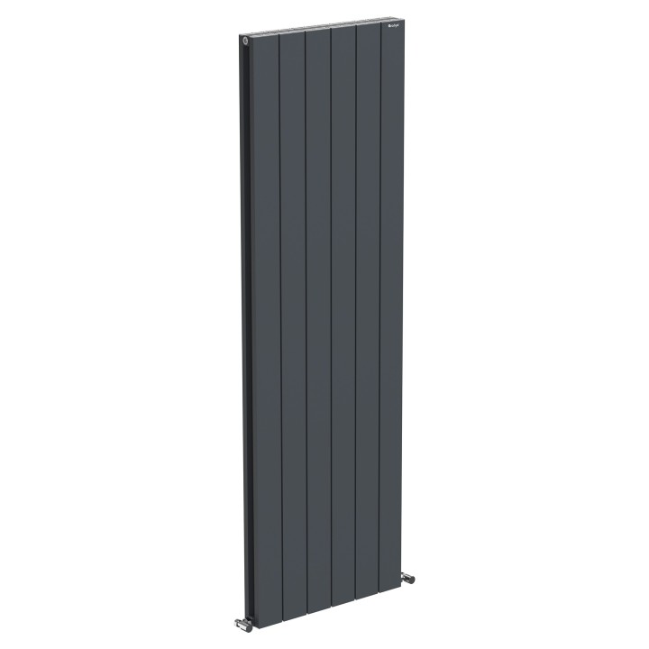 565mm (w) x 1800mm (h) Tower Double Panel Anthracite Vertical Aluminium Radiator (12 Extrusions)