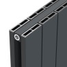 Radyal Anthracite Tower Double Aluminium Radiator  Close Up
