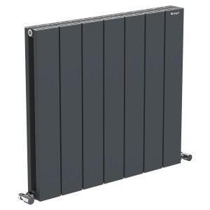 665mm (w) x 600mm (h) "Tower" Double Panel Anthracite Horizontal Aluminium Radiator (14 Extrusions)