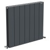 665mm (w) x 600mm (h) "Tower" Double Panel Anthracite Horizontal Aluminium Radiator (14 Extrusions)