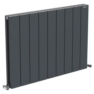 855mm (w) x 600mm (h) "Tower" Double Panel Anthracite Horizontal Aluminium Radiator (18 Extrusions)