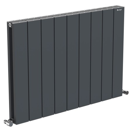 855mm (w) x 600mm (h) "Tower" Double Panel Anthracite Horizontal Aluminium Radiator (18 Extrusions)