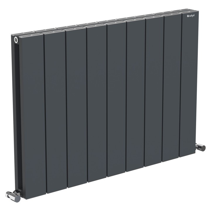 850mm (w) x 600mm (h) Tower Double Panel Anthracite Horizontal Aluminium Radiator (18 Extrusions)