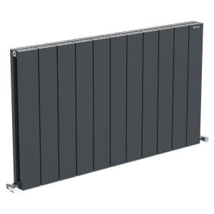 1045mm (w) x 600mm (h) "Tower" Double Panel Anthracite Horizontal Aluminium Radiator (22 Extrusions)