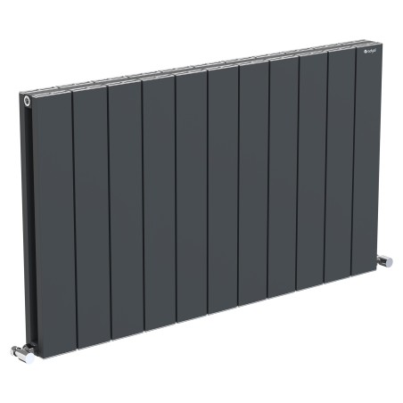 1045mm (w) x 600mm (h) "Tower" Double Panel Anthracite Horizontal Aluminium Radiator (22 Extrusions)
