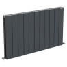1045mm (w) x 600mm (h) "Tower" Double Panel Anthracite Horizontal Aluminium Radiator (22 Extrusions)