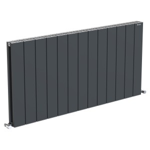 1235mm (w) x 600mm (h) "Tower" Double Panel Anthracite Horizontal Aluminium Radiator (26 Extrusions)