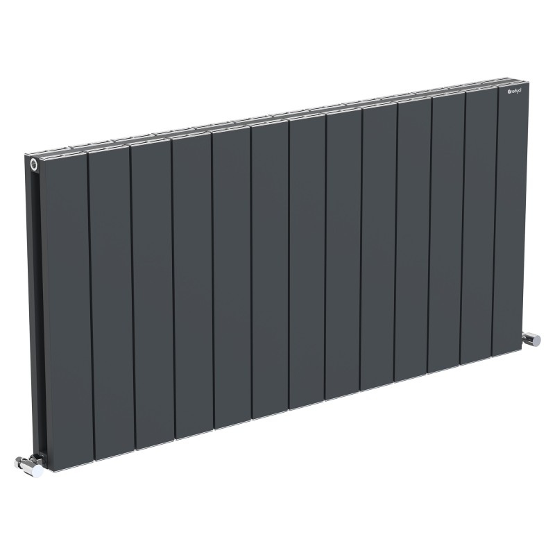 1235mm (w) x 600mm (h) "Tower" Double Panel Anthracite Horizontal Aluminium Radiator (26 Extrusions)