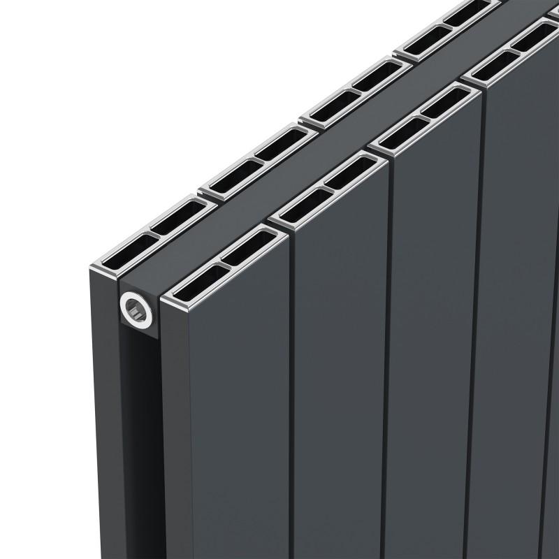 Radyal Anthracite Tower Double Aluminium Radiator  Close Up