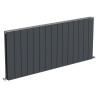 1425mm (w) x 600mm (h) "Tower" Double Panel Anthracite Horizontal Aluminium Radiator (30 Extrusions)