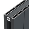 1235mm (w) x 600mm (h) "Tower" Double Panel Anthracite Horizontal Aluminium Radiator (26 Extrusions)