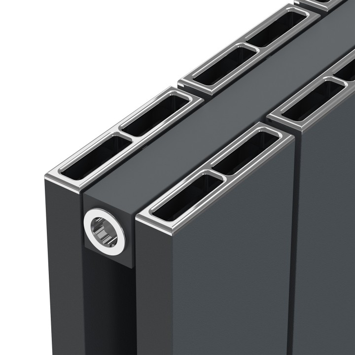 1420mm (w) x 600mm (h) Tower Double Panel Anthracite Horizontal Aluminium Radiator (30 Extrusions)