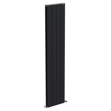 380mm (w) x 1800mm (h) "Tower" Double Panel Black Vertical Aluminium Radiator (8 Extrusions)