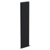 380mm (w) x 1800mm (h) "Tower" Double Panel Black Vertical Aluminium Radiator (8 Extrusions)