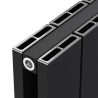 Radyal Tower Double Black Aluminium Radiator Close Up