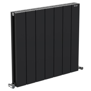 665mm (w) x 600mm (h) "Tower" Double Panel Black Horizontal Aluminium Radiator (14 Extrusions)