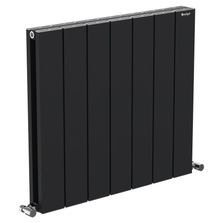 665mm (w) x 600mm (h) "Tower" Double Panel Black Horizontal Aluminium Radiator (14 Extrusions)