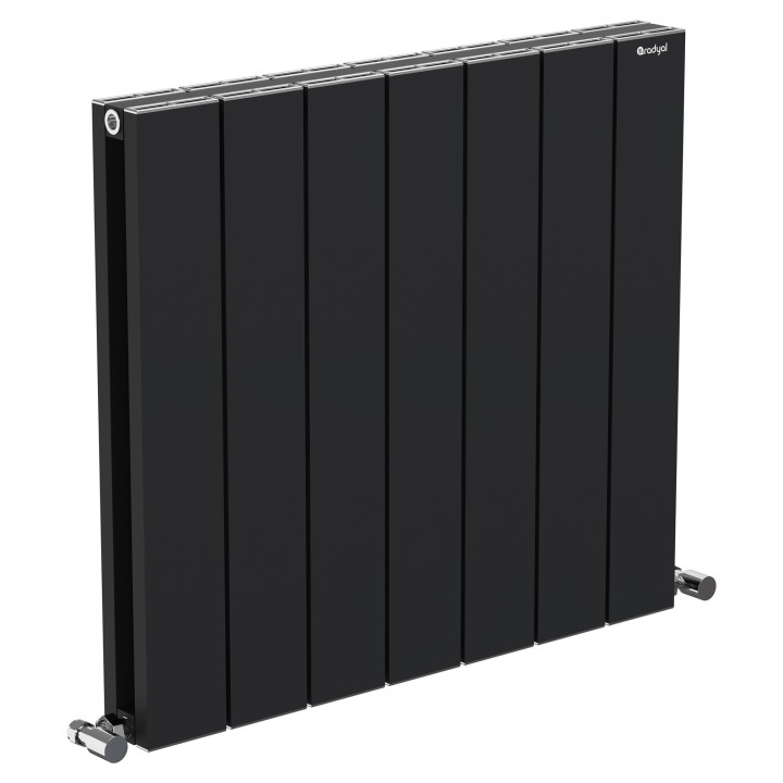 660mm (w) x 600mm (h) Tower Double Panel Black Horizontal Aluminium Radiator (14 Extrusions)