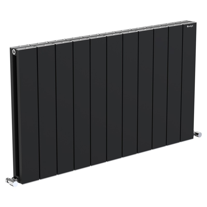 1045mm (w) x 600mm (h) "Tower" Double Panel Black Horizontal Aluminium Radiator (22 Extrusions)