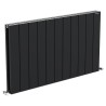 1045mm (w) x 600mm (h) "Tower" Double Panel Black Horizontal Aluminium Radiator (22 Extrusions)