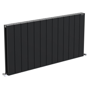 1235mm (w) x 600mm (h) "Tower" Double Panel Black Horizontal Aluminium Radiator (26 Extrusions)