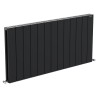 1235mm (w) x 600mm (h) "Tower" Double Panel Black Horizontal Aluminium Radiator (26 Extrusions)