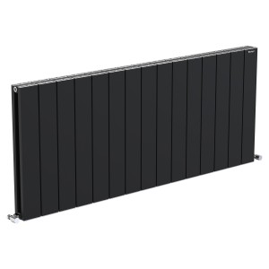 1425mm (w) x 600mm (h) "Tower" Double Panel Black Horizontal Aluminium Radiator (30 Extrusions)