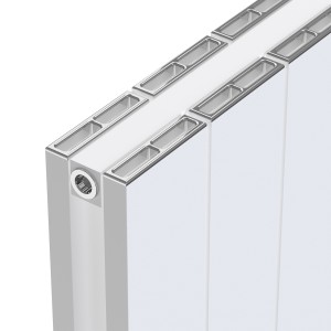 570mm (w) x 1800mm (h) "Tower" Double Panel White Vertical Aluminium Radiator (12 Extrusions)