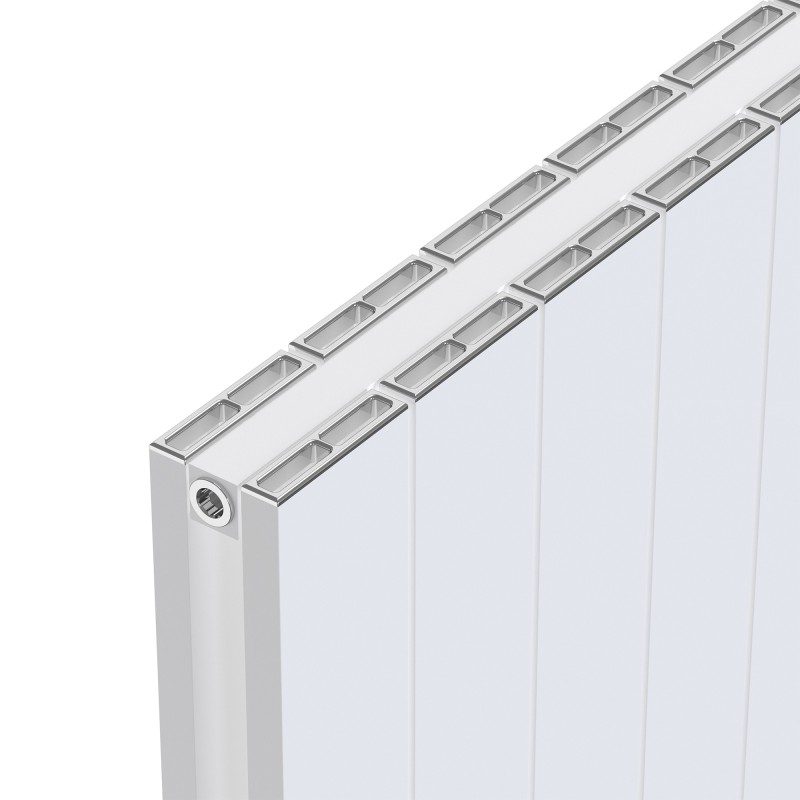 Radyal White Tower Double Aluminium Radiator Close Up
