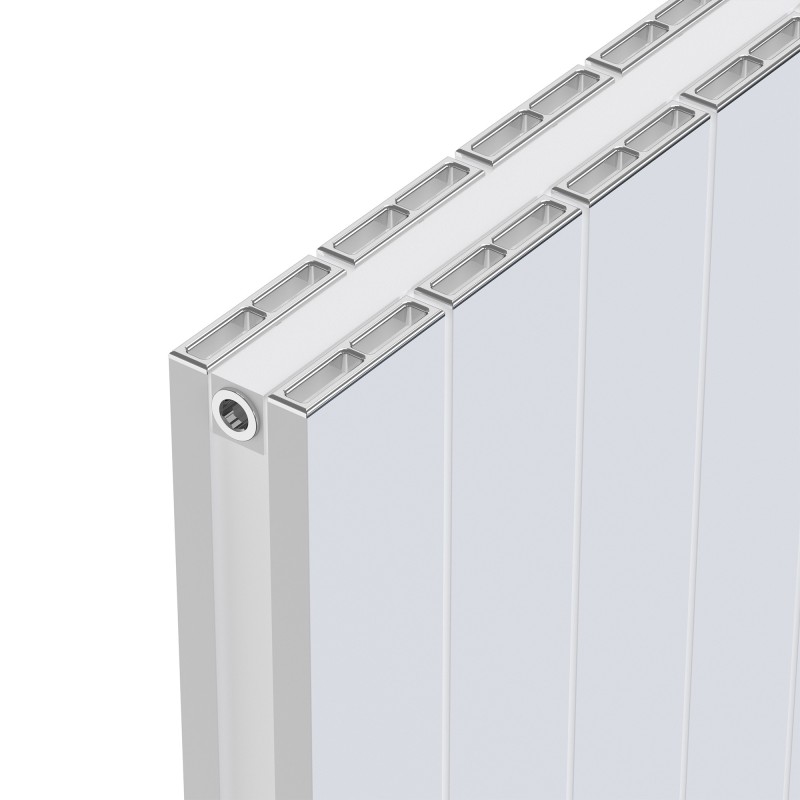 Radyal White Tower Double Aluminium Radiator Close Up