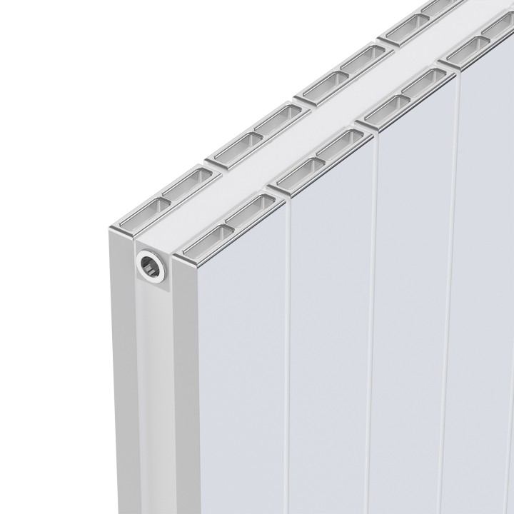 Radyal White Tower Double Aluminium Radiator Close Up
