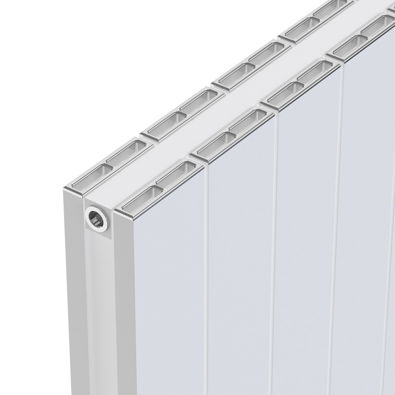 Radyal White Tower Double Aluminium Radiator Close Up