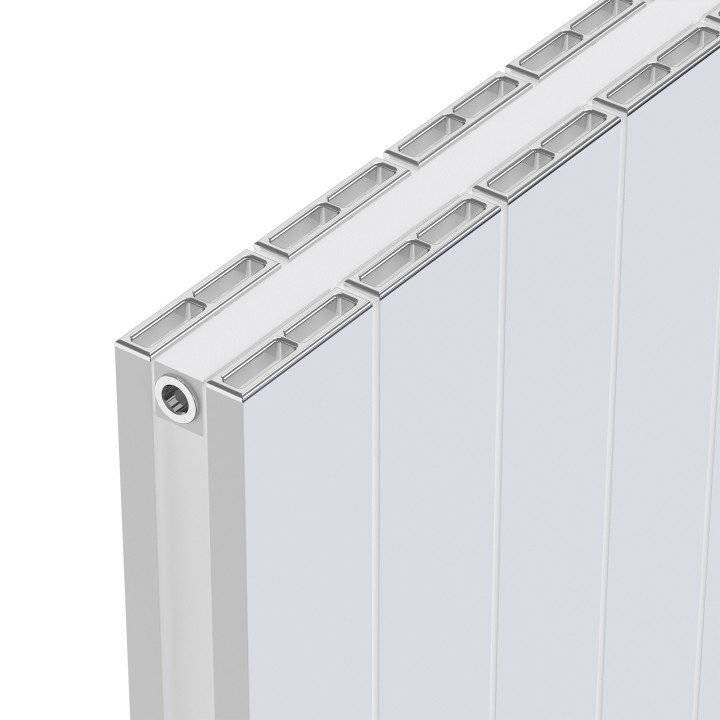 Radyal White Tower Double Aluminium Radiator Close Up
