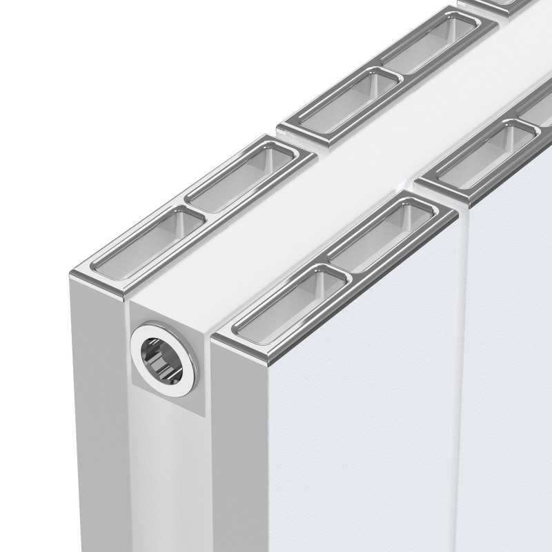 1235mm (w) x 600mm (h) "Tower" Double Panel White Horizontal Aluminium Radiator (26 Extrusions)