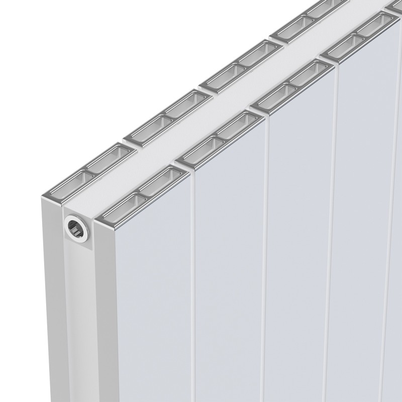 Radyal White Tower Double Aluminium Radiator Close Up