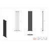 375mm (w) x 1800mm (h) "Tower Bold" Double Panel White Vertical Aluminium Radiator - Technical Drawing