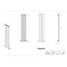 375mm (w) x 1800mm (h) "Tower" Single Panel Anthracite Vertical Aluminium Radiator (4 Extrusions)