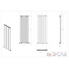 565mm (w) x 1800mm (h) "Tower" Single Panel White Vertical Aluminium Radiator (6 Extrusions)
