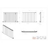 850mm (w) x 600mm (h) "Tower" Single Panel Anthracite Horizontal Aluminium Radiator - Technical Drawing