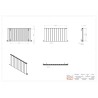 1040mm (w) x 600mm (h) "Tower" Single Panel Anthracite Horizontal Aluminium Radiator - Technical Drawing