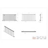 1230mm (w) x 600mm (h) "Tower" Single Panel Anthracite Horizontal Aluminium Radiator - Technical Drawing