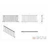 1420mm (w) x 600mm (h) "Tower" Single Panel Anthracite Horizontal Aluminium Radiator - Technical Drawing