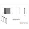 660mm (w) x 600mm (h) "Tower" Double Panel White Horizontal Aluminium Radiator - Technical Drawing