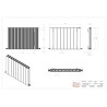 850mm (w) x 600mm (h) "Tower" Double Panel Anthracite Horizontal Aluminium Radiator - Technical Drawing