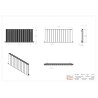 1230mm (w) x 600mm (h) "Tower" Double Panel Anthracite Horizontal Aluminium Radiator - Technical Drawing