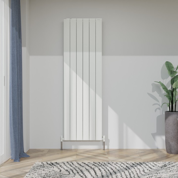 565mm (w) x 1800mm (h) Tower Single Panel White Vertical Aluminium Radiator (6 Extrusions)