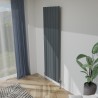 565mm (w) x 1800mm (h) "Tower" Single Panel Anthracite Vertical Aluminium Radiator (6 Extrusions)