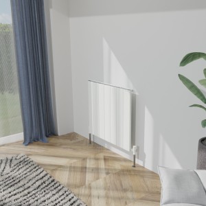 660mm (w) x 600mm (h) "Tower" Single Panel White Horizontal Aluminium Radiator (7 Extrusions)
